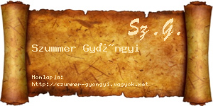 Szummer Gyöngyi névjegykártya