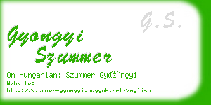 gyongyi szummer business card